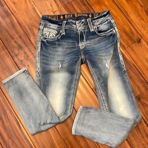 Rock Revival Jaclyn Cuff Skinny cropped jeans